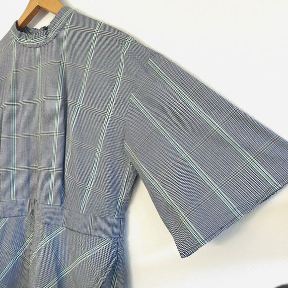 Who What Wear Sz XL Micro Houndstooth Asymmetrical Dress Preppy Career Modest - Picture 5 of 15